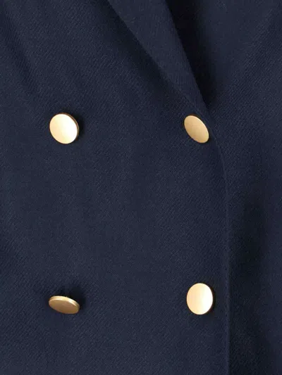 Tagliatore Double-breasted Virgin Wool Blazer In Blue