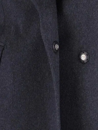 Tagliatore Double-breasted Virgin Wool And Cashmere Coat In Blue
