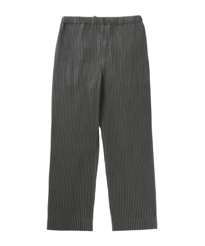 Issey Miyake Straight Leg Trousers Pinstripe Pattern In Gray