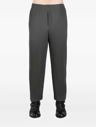 Issey Miyake Straight Leg Trousers Pinstripe Pattern In Gray