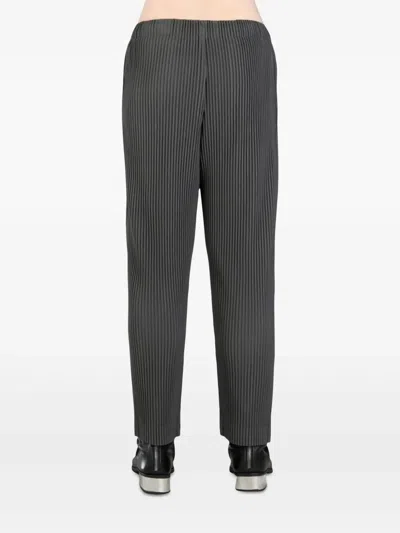 Issey Miyake Straight Leg Trousers Pinstripe Pattern In Gray