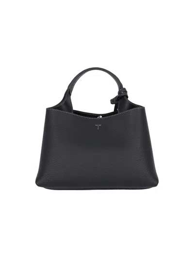 Tod's T Timeless Micro Leather Handbag In Black