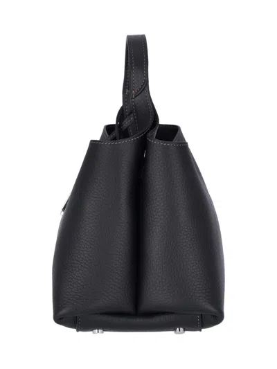 Tod's T Timeless Micro Leather Handbag In Black