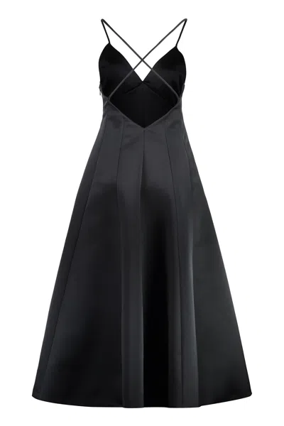 Philosophy Di Lorenzo Serafini Flared Midi Dress In Black