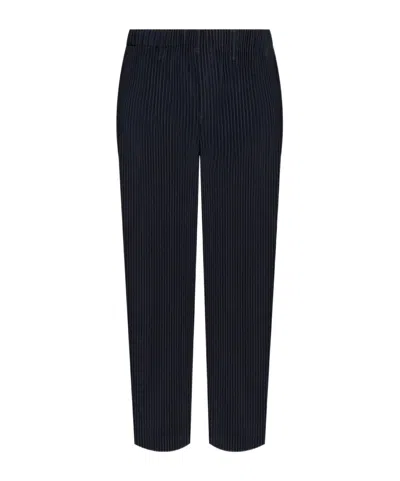 Issey Miyake Pleated Trouser In Blue