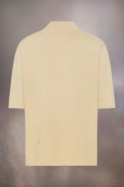 Maison Margiela Blush Beige T-shirt With Graffiti Logo In Neutral