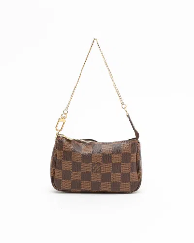 Pre-owned Louis Vuitton Damier Ebene Mini Pochette Accessories Bag
