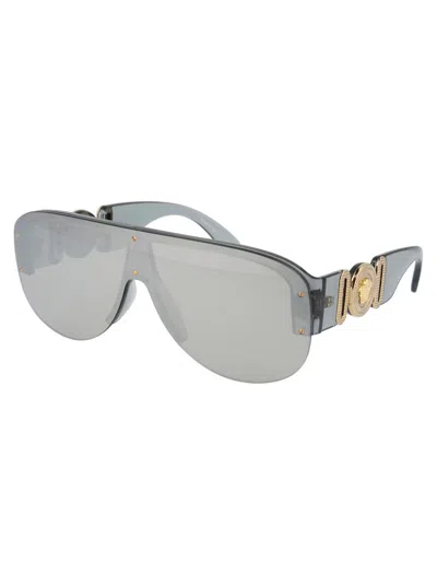 Versace Ve4391 Transparent Grey Sunglasses In Gray