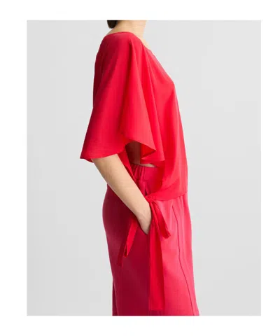 Liu •jo Tie-down Hem Top In Red