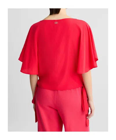 Liu •jo Tie-down Hem Top In Red