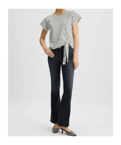 Liu •jo Short Sleeve Striped T-shirt In Blue