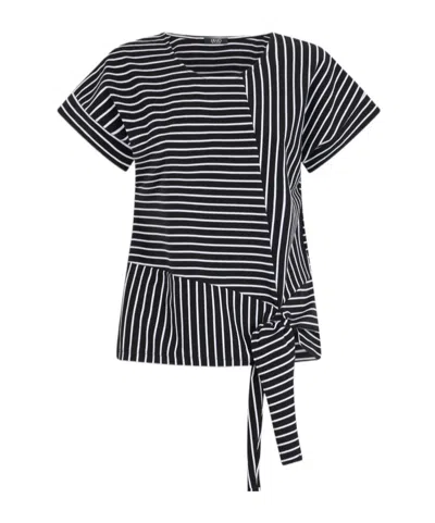 Liu •jo Short Sleeve Striped T-shirt In Black