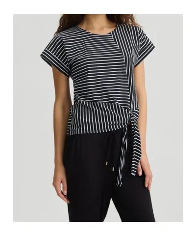 Liu •jo Short Sleeve Striped T-shirt In Black