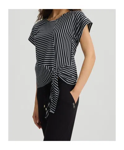 Liu •jo Short Sleeve Striped T-shirt In Black