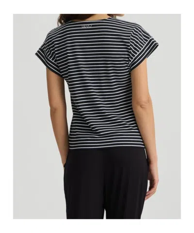 Liu •jo Short Sleeve Striped T-shirt In Black
