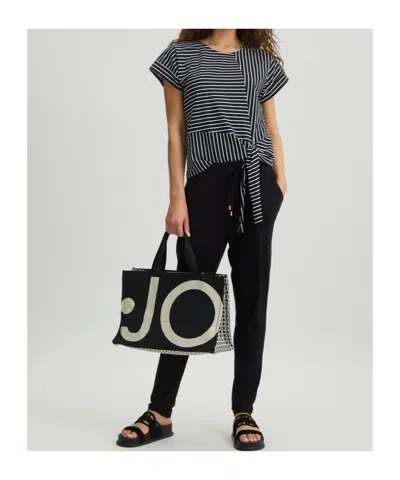 Liu •jo Short Sleeve Striped T-shirt In Black