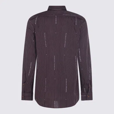Vivienne Westwood Striped Pattern Button-down Collar Long Sleeves Shirt In Purple