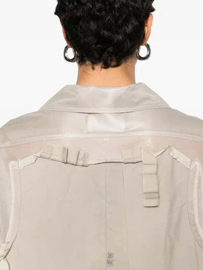 Maison Margiela Cappuccino Mesh Shirt Dress In Neutral