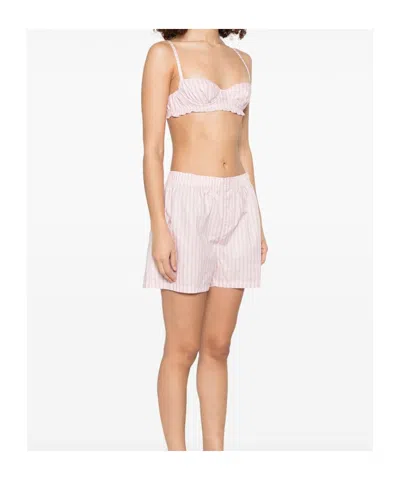 Philosophy Di Lorenzo Serafini Striped Bra Short Set In Pink