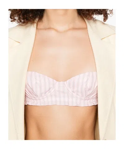 Philosophy Di Lorenzo Serafini Striped Bra Short Set In Pink