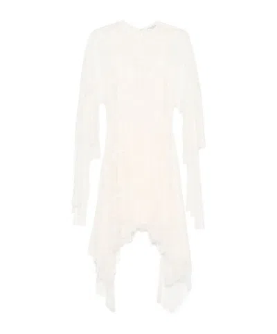 Philosophy Di Lorenzo Serafini Ivory Layered Evening Dress With Asymmetrical Hemline In White