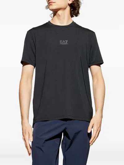 Ea7 Logo-print T-shirt In Black