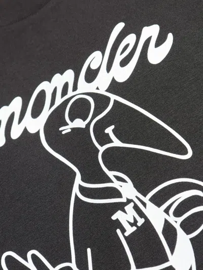 Moncler Mascot Logo Cotton T-shirt In Black