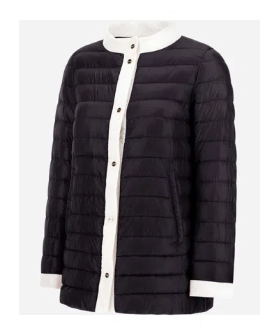 Herno Quilted Snap-button Down Jacket In Black