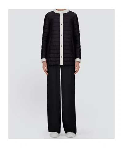 Herno Quilted Snap-button Down Jacket In Black