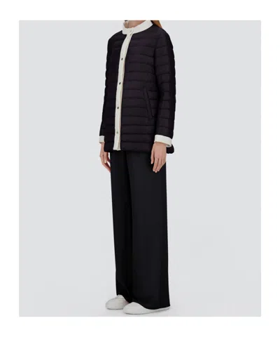Herno Quilted Snap-button Down Jacket In Black