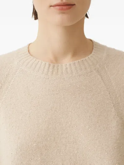 Fabiana Filippi Sequin-embellished Raglan-sleeve Jumper In Neutral