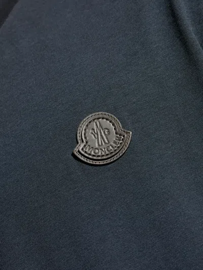 Moncler Logo-patch Cotton T-shirt In Blue