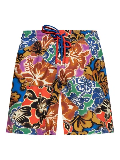 Palm Angels X Vilebrequin Floral-print Swim Shorts In Multi