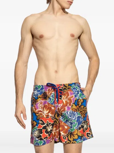 Palm Angels X Vilebrequin Floral-print Swim Shorts In Multi