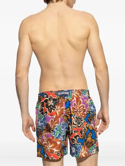 Palm Angels X Vilebrequin Floral-print Swim Shorts In Multi