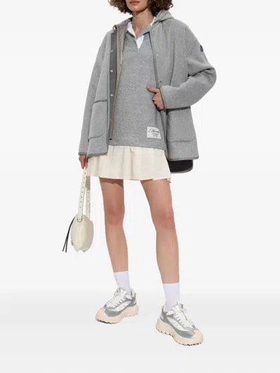 Moncler Reposse Convertible Wool And Cashmere-blend Jacket In Gray
