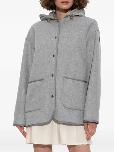 Moncler Reposse Convertible Wool And Cashmere-blend Jacket In Gray