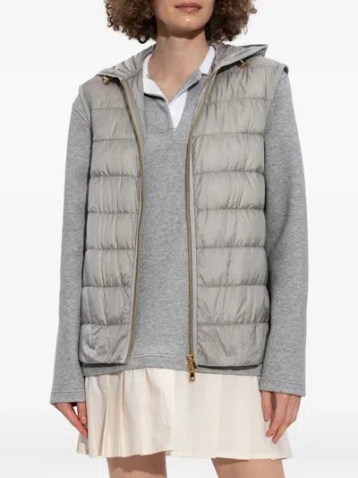 Moncler Reposse Convertible Wool And Cashmere-blend Jacket In Gray