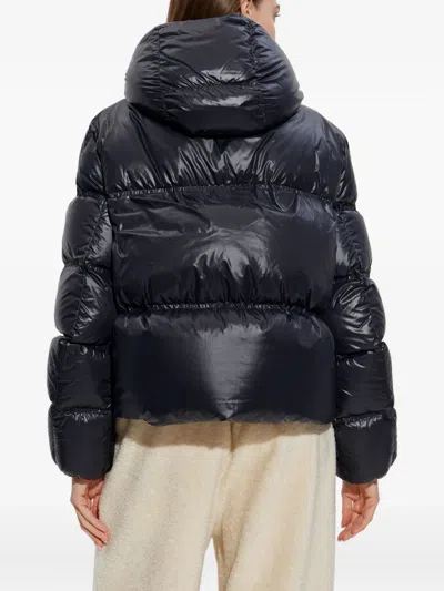 Moncler Erea Square-quilted Hooded Short Down Jacket In Black