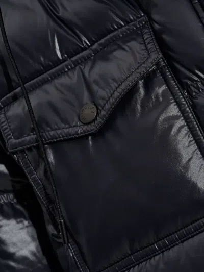 Moncler Erea Square-quilted Hooded Short Down Jacket In Black