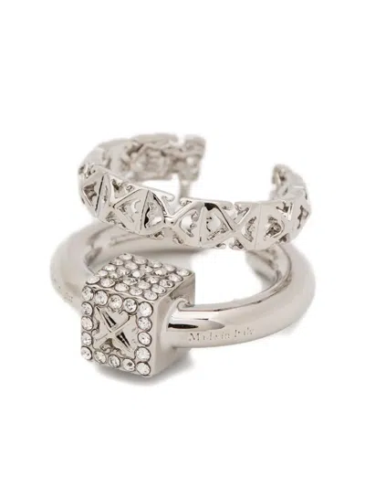 Off-white Crystal-embellished Earring In Metallic