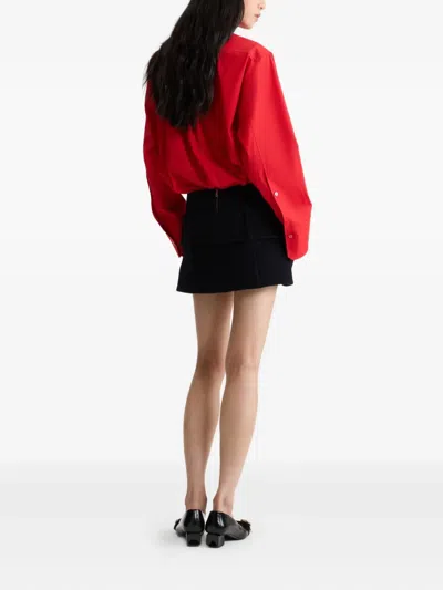 Patou Belted Wool Mini Skirt