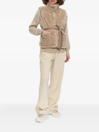 Moncler Sleeveless Down Vest In Brown
