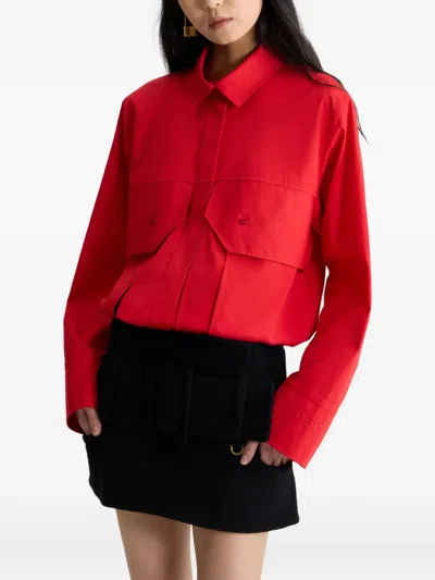 Patou Belted Wool Mini Skirt