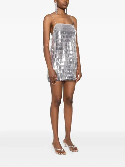 Retroféte Amalie Paillette-embellished Tulle Mini Dress In Silver
