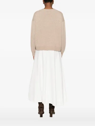 Anine Bing V-neck Cashmere Jumper In Neutral