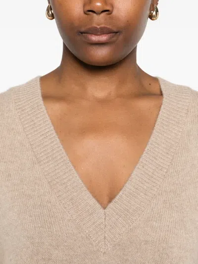 Anine Bing V-neck Cashmere Jumper In Neutral