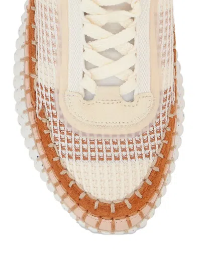 Chloé Nama Textured-sole Lace-up Sneakers In Black