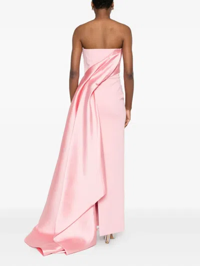 Solace London Kinsley Draped-satin Gown In Pink