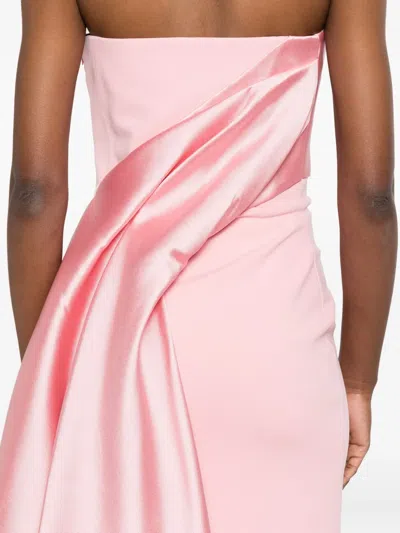 Solace London Kinsley Draped-satin Gown In Pink